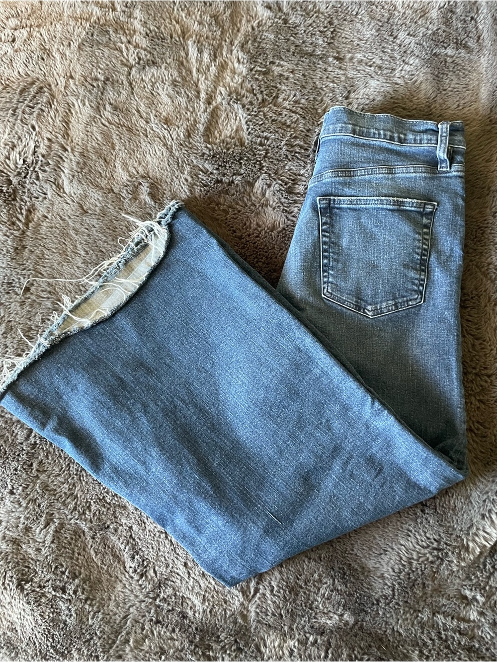 FRAME DENIM Blue High-Rise Wide Leg Jeans